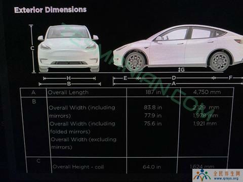 特斯拉Model Y参数配置曝光 具体尺寸信息遭泄漏