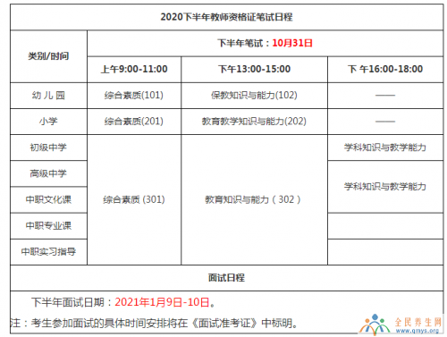 2020下半年教师资格证考试时间确定10月31日 面试时间安排